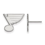 Sterling Silver Rhodium-plated NHL LogoArt St. Louis Blues Small Post Earrings