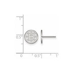 14k White Gold NHL LogoArt Boston Bruins Extra Small Post Earrings