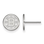 14k White Gold NHL LogoArt Boston Bruins Extra Small Post Earrings