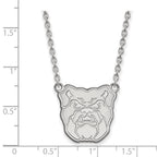 14k White Gold LogoArt Butler University Bulldog Large Pendant 18 inch Necklace