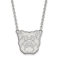 Sterling Silver Rhodium-plated LogoArt Butler University Bulldog Large Pendant 18 inch Necklace