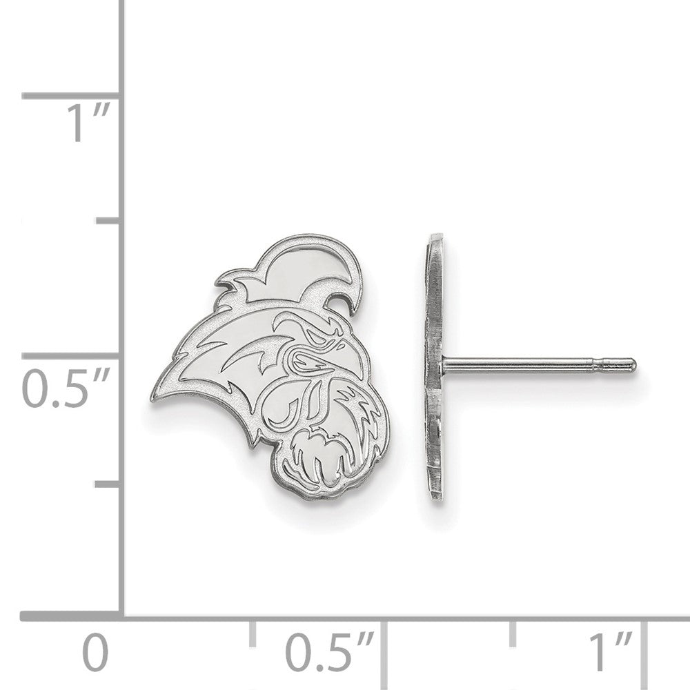 Sterling Silver Rhodium-plated LogoArt Coastal Carolina University Chanticleer Small Post Earrings