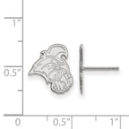 Sterling Silver Rhodium-plated LogoArt Coastal Carolina University Chanticleer Small Post Earrings