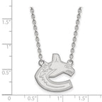 14k White Gold NHL LogoArt Vancouver Canucks Large Pendant 18 inch Necklace