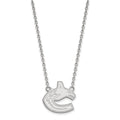 14k White Gold NHL LogoArt Vancouver Canucks Large Pendant 18 inch Necklace