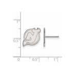 14k White Gold NHL LogoArt New Jersey Devils Small Post Earrings