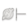 10k White Gold NHL LogoArt New Jersey Devils Small Post Earrings