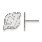 10k White Gold NHL LogoArt New Jersey Devils Small Post Earrings