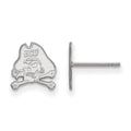 14k White Gold LogoArt East Carolina University Pirate Extra Small Post Earrings