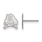 Sterling Silver Rhodium-plated LogoArt East Carolina University Pirate Extra Small Post Earrings