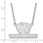 Sterling Silver Rhodium-plated LogoArt Eastern Illinois University Large Pendant 18 inch Necklace