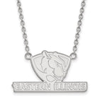 Sterling Silver Rhodium-plated LogoArt Eastern Illinois University Large Pendant 18 inch Necklace