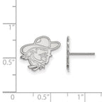 10k White Gold LogoArt Eastern Kentucky University E-K-U Small Post Earrings