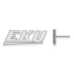 14k White Gold LogoArt Eastern Kentucky University E-K-U Small Post Earrings