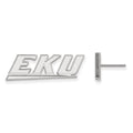 Sterling Silver Rhodium-plated LogoArt Eastern Kentucky University E-K-U Small Post Earrings