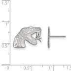 14k White Gold LogoArt Florida A and M University Rattler Small Post Earrings
