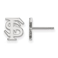 Sterling Silver Rhodium-plated LogoArt Florida State University F-S Extra Small Post Earrings