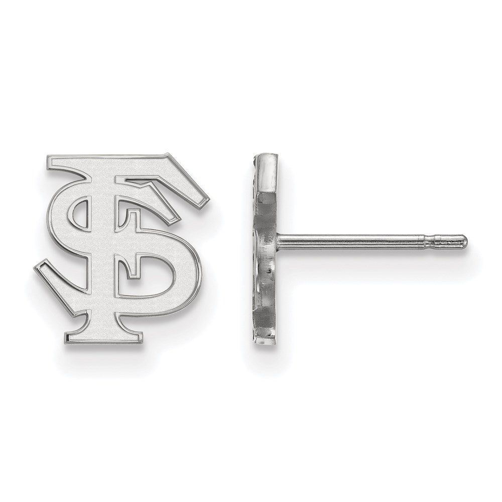 14k White Gold LogoArt Florida State University F-S Extra Small Post Earrings