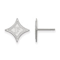 Sterling Silver Rhodium-plated LogoArt Furman University Small Post Earrings
