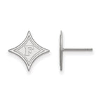 Sterling Silver Rhodium-plated LogoArt Furman University Small Post Earrings