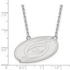 14k White Gold NHL LogoArt Carolina Hurricanes Large Pendant 18 inch Necklace