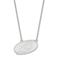 10k White Gold NHL LogoArt Carolina Hurricanes Large Pendant 18 inch Necklace