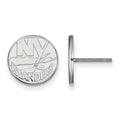 Sterling Silver Rhodium-plated NHL LogoArt New York Islanders Small Post Earrings