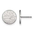 Sterling Silver Rhodium-plated NHL LogoArt New York Islanders Small Post Earrings