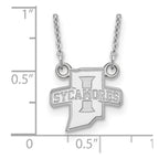 10k White Gold LogoArt Indiana State University Sycamores Small Pendant 18 inch Necklace