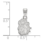 Sterling Silver Rhodium-plated LogoArt James Madison University Duke Dog Small Pendant