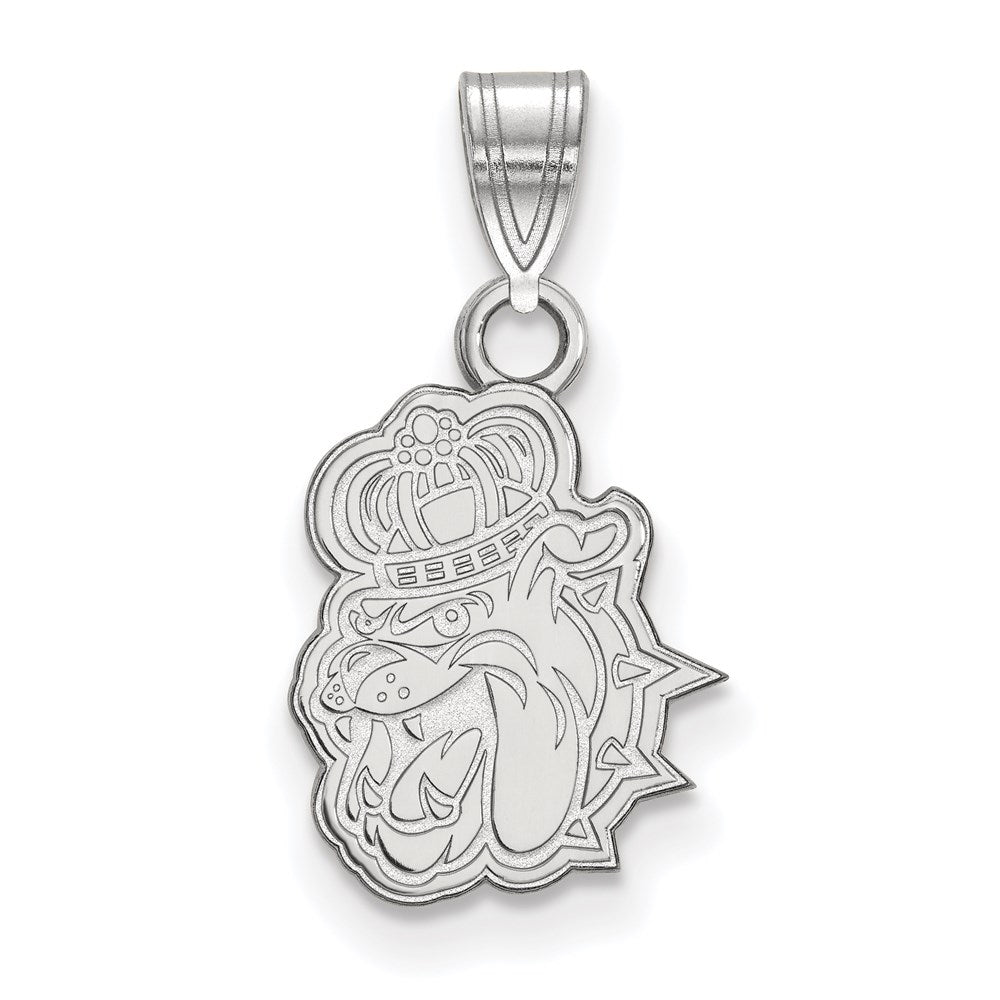 14k White Gold LogoArt James Madison University Duke Dog Small Pendant