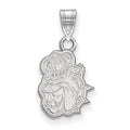 Sterling Silver Rhodium-plated LogoArt James Madison University Duke Dog Small Pendant
