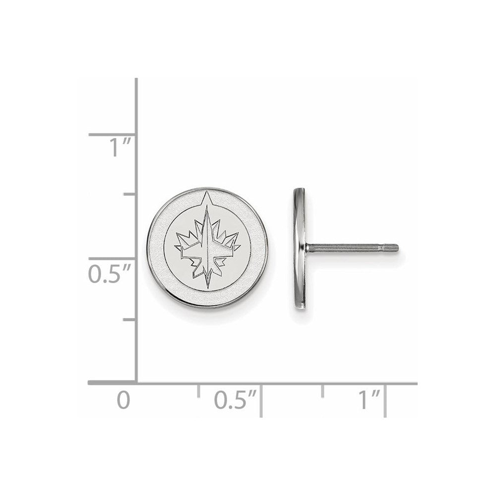 14k White Gold NHL LogoArt Winnipeg Jets Small Post Earrings