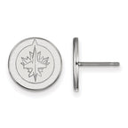 14k White Gold NHL LogoArt Winnipeg Jets Small Post Earrings