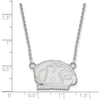 14k White Gold LogoArt Kent State University Small Pendant 18 inch Necklace