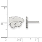 10k White Gold LogoArt Kansas State University Wildcat Extra Small Post Earrings