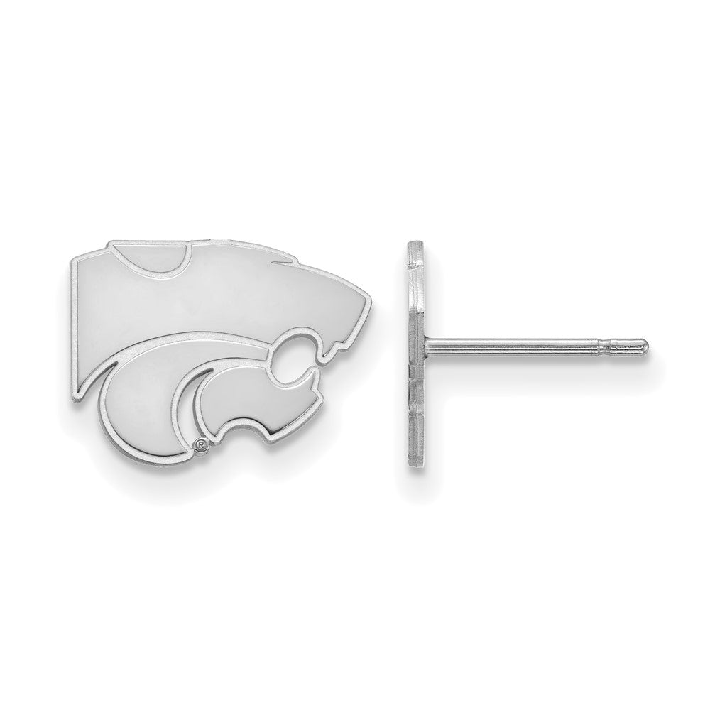 14k White Gold LogoArt Kansas State University Wildcat Extra Small Post Earrings