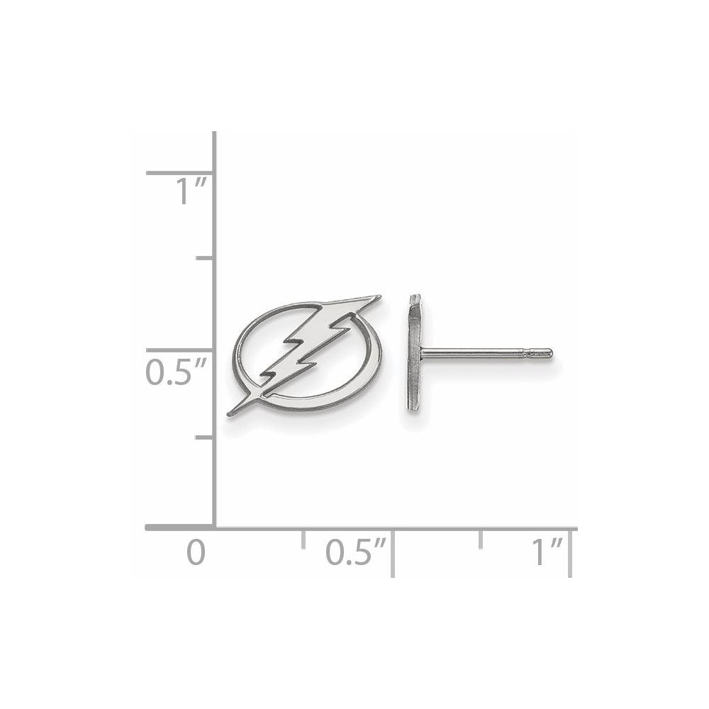 14k White Gold NHL LogoArt Tampa Bay Lightning Extra Small Post Earrings