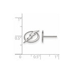 Sterling Silver Rhodium-plated NHL LogoArt Tampa Bay Lightning Extra Small Post Earrings