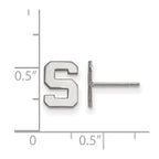 14k White Gold LogoArt Michigan State University Letter S Extra Small Post Earrings