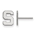 10k White Gold LogoArt Michigan State University Letter S Extra Small Post Earrings