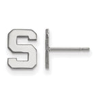 10k White Gold LogoArt Michigan State University Letter S Extra Small Post Earrings