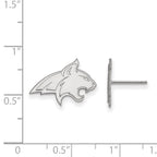 10k White Gold LogoArt Montana State University Bobcat Small Post Earrings