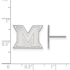 10k White Gold LogoArt Miami University Ohio Letter M Small Post Earrings