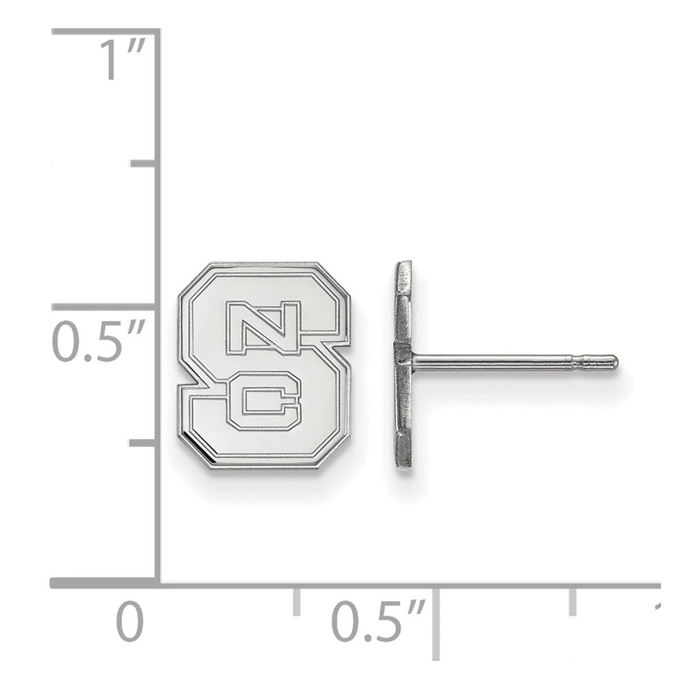 Sterling Silver Rhodium-plated LogoArt North Carolina State University N-C-S Extra Small Post Earrings