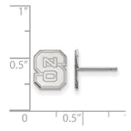 10k White Gold LogoArt North Carolina State University N-C-S Extra Small Post Earrings