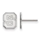 14k White Gold LogoArt North Carolina State University N-C-S Extra Small Post Earrings