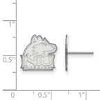 14k White Gold LogoArt Northern Illinois University N-I-U Huskies Small Post Earrings