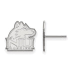 14k White Gold LogoArt Northern Illinois University N-I-U Huskies Small Post Earrings