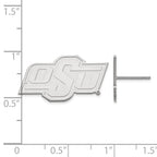 14k White Gold LogoArt Oklahoma State University O-S-U Small Post Earrings